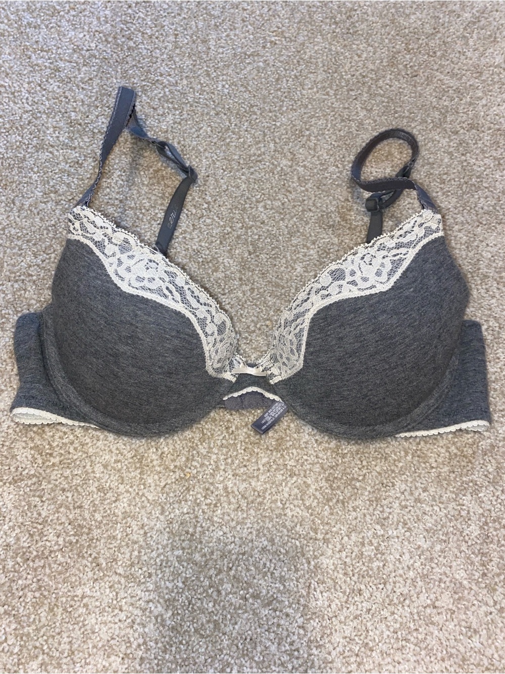 Aerie Dark Gray Lace Push Up Bra